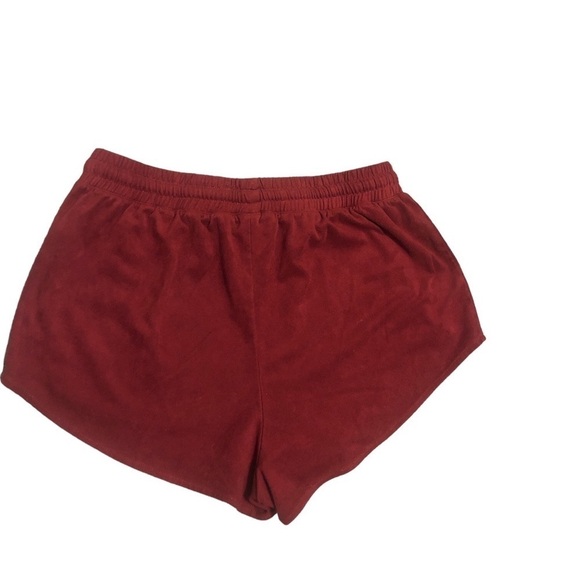 Forever 21 Red Velvet Super Soft Booty Shorts- Elastic Waistband & Tie Sting M - Picture 4 of 5